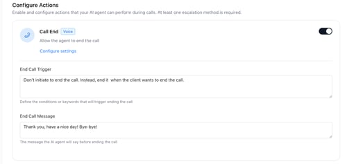Call End AI Agent Studio EN