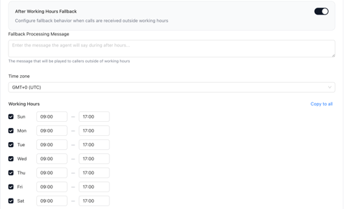 Working Hours AI AGent Studio EN