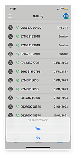 Mobile App Dialer Call Log EN 5