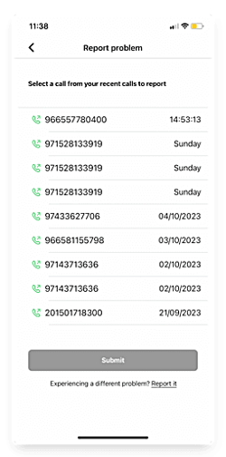 Mobile App Dialer Report Problem EN 6